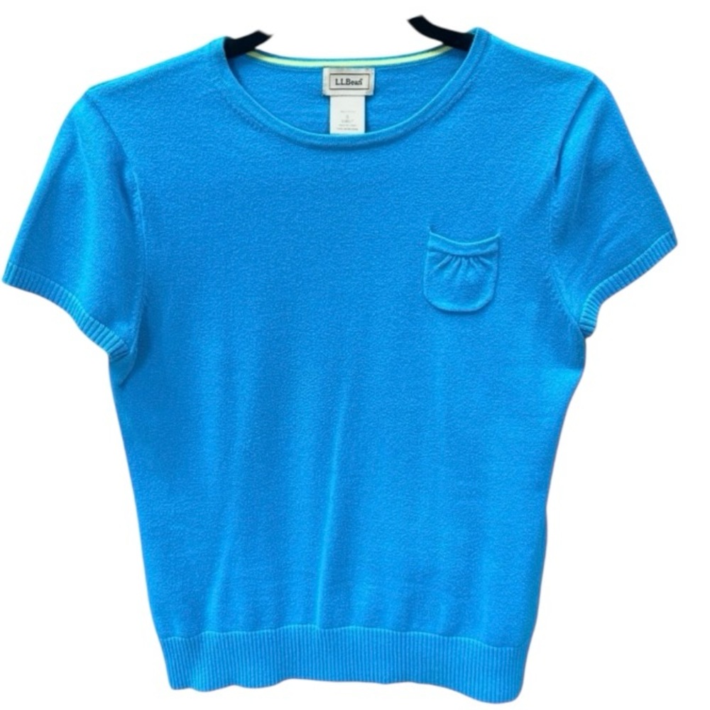 L.L. Bean Vibrant Blue Knit Sweater Top Size S in EUC